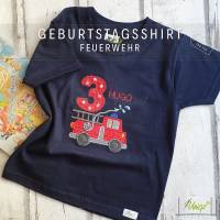 Kinder Geburtstag T-Shirt mit Feuerwehr, Namen und Zahl Bild 5