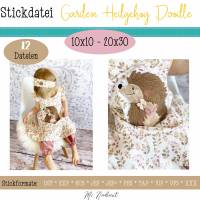 Digitale Stickdatei Garden Hedgehog Doodle für den 10x10 - 20x30 cm (4x4 - 8x12") Stickrahmen Bild 1