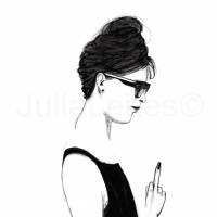 Wandbild „Audrey Hepburn“ | Poster A4, Print| Pop-Kunst-Druck| Fuck you | Wohnzimmer Schlafzimmer Dekoration| Feministin Bild 2
