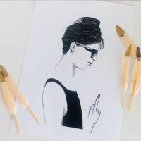 Wandbild „Audrey Hepburn“ | Poster A4, Print| Pop-Kunst-Druck| Fuck you | Wohnzimmer Schlafzimmer Dekoration| Feministin Bild 4
