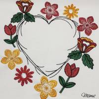 "Blumenherz " wunderschöne Herzranke mit Blüten, " DANKE " + " MAMA " Spruch,bitte Format auswäh Bild 1