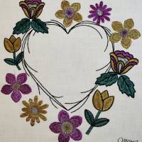 "Blumenherz " wunderschöne Herzranke mit Blüten, " DANKE " + " MAMA " Spruch,bitte Format auswäh Bild 2