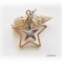 Charm mit 2 Sternen - Schmuckanhänger,Wechselanhänger,Geschenk,bicolor, Bild 2