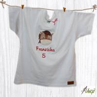 Kinder Geburtstag T-Shirt mit Pferd, Namen und Zahl Bild 1