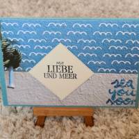 Geburtstagskarte - Mit Liebe und Meer - Strand - Wasser Bild 1