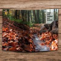 Trauerkarte Papierschiff Herbstwald – Trostkarte "Lieben heißt manchmal auch loslassen – Kondolenzkarte Bild 3