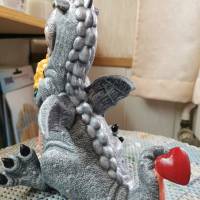 Süsses Drachenkind handgemalt Keramik Bild 2