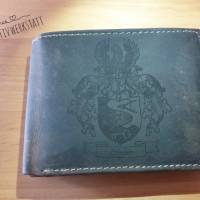 Gravierte Geldbörse Natur Leder Vintage Hellbraun oder Dunkelbraun - Geldbeutel / Portemonnaie / Brieftasche individuell Bild 5