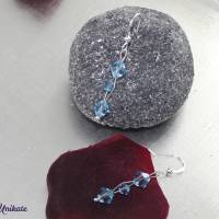 Brautschmuck: Ohrringe mit hellblauen Kristallperlen - Etwas Blaues zur Hochzeit - aquafarbene glitzernde Ohrhänger Bild 2