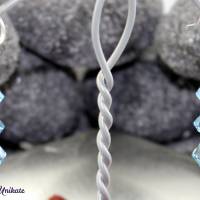 Brautschmuck: Ohrringe mit hellblauen Kristallperlen - Etwas Blaues zur Hochzeit - aquafarbene glitzernde Ohrhänger Bild 3