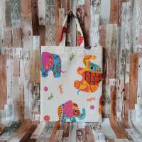 Stofftasche „Hapy Elefant“ kleine Stofftasche, Stoffbeutel, Apothekentasche (ca.27 x 23 cm) Bild 2