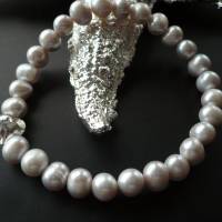 Echtes Perlen-Armband mit Silber Herz,zartes Perlenband,Perlen-Armband mit Echt Silber Herz,Brautschmuck,Armband Herz Bild 1