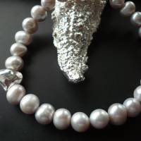 Echtes Perlen-Armband mit Silber Herz,zartes Perlenband,Perlen-Armband mit Echt Silber Herz,Brautschmuck,Armband Herz Bild 2