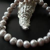 Echtes Perlen-Armband mit Silber Herz,zartes Perlenband,Perlen-Armband mit Echt Silber Herz,Brautschmuck,Armband Herz Bild 3