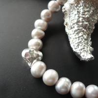 Echtes Perlen-Armband mit Silber Herz,zartes Perlenband,Perlen-Armband mit Echt Silber Herz,Brautschmuck,Armband Herz Bild 4