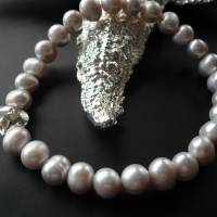 Echtes Perlen-Armband mit Silber Herz,zartes Perlenband,Perlen-Armband mit Echt Silber Herz,Brautschmuck,Armband Herz Bild 5
