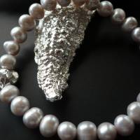 Echtes Perlen-Armband mit Silber Herz,zartes Perlenband,Perlen-Armband mit Echt Silber Herz,Brautschmuck,Armband Herz Bild 9