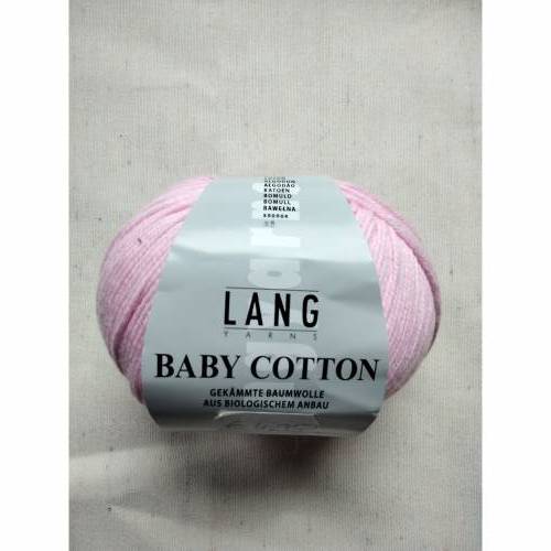 50g Lang Yarns Baby Cotton, Fb 9, rosa, Babyrosa, Baumwolle, biologischer Anbau, LL 180m