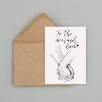 Geburtstagskarte Ehemann "To the moon and back" mit Umschlag | Jahrestag Grußkarte| Für verliebte| Grußkarte Ho Bild 1