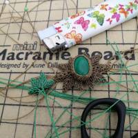 Makramee Ring mit Malachit im Blätter-Design Bild 8