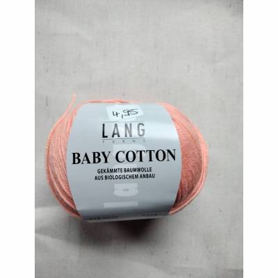 50g Lang Yarns Baby Cotton, Fb 28, apricot, Baumwolle, biologischer Anbau, LL 180m