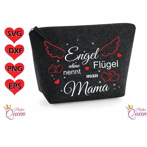 Plotterdatei Engel ohne Flügel nennt man Mama 2 SVG DXF PDF SVG