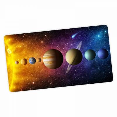 stabile XXL Vinyl Schreibtischunterlage Sonnensystem Bastelmatte Kinder Platzset - BPA frei - abwaschbar