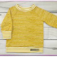 Kinder Pullover Shirt senfgelb geringelt Mitwachsshirt Bild 9