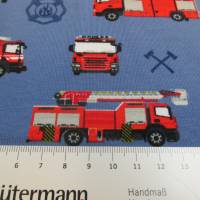 Rest:0,85 x 1,50m Baumwolljersey Feuerwehr blau Oeko-Tex Standard 100(1m/5,88€) Bild 4