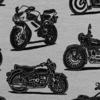 Jersey Baumwolljersey Theo Motorräder, grau Oeko-Tex Standard 100(1m/15,-€) Bild 1