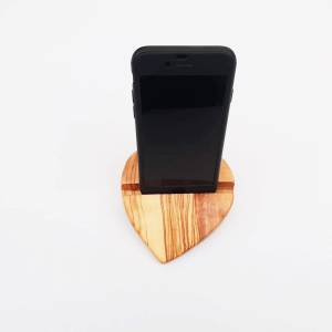 Smartphone / Tablet Halter Form wählbar, Handy Ständer, Holz, Halter, Handyhalter Halterung handgefertigt aus Olivenholz Bild 5