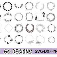 Plotterdatei Wreath Bundle Kranz Rahmen Umrandung SVG DXF PDF SVG Bild 1