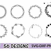 Plotterdatei Wreath Bundle Kranz Rahmen Umrandung SVG DXF PDF SVG Bild 3