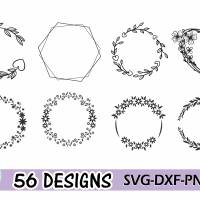 Plotterdatei Wreath Bundle Kranz Rahmen Umrandung SVG DXF PDF SVG Bild 5