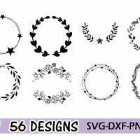 Plotterdatei Wreath Bundle Kranz Rahmen Umrandung SVG DXF PDF SVG Bild 6
