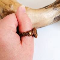 Makramee Ring mit Labradorit und Messing, Muttertags-Geschenk Bild 3