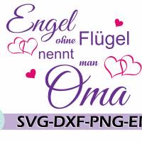 Plotterdatei Engel ohne Flügel nennt man Oma 2 SVG DXF PDF SVG Bild 1