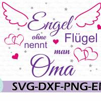 Plotterdatei Engel ohne Flügel nennt man Oma 2 SVG DXF PDF SVG Bild 6