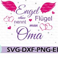 Plotterdatei Engel ohne Flügel nennt man Oma 3 SVG DXF PDF SVG Bild 1
