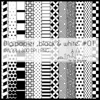 Digipapier black & white #01 zum ausdrucken, plotten, scrappen, basteln und mehr Bild 1