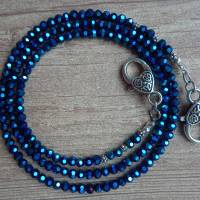 Wunderschöne blaue Perlenkette für die Brille Maske Mundschutz Sonnenbrille Halskette deluxe elegant Bild 1