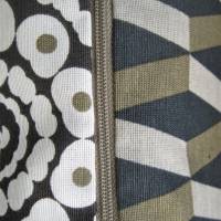 Kissenhülle - Kissenbezug - Patchwork - geometrische Muster - oliv / beige - 40 x 40 cm - Unikat Bild 5