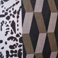 Kissenhülle - Kissenbezug - Patchwork - geometrische Muster - oliv / beige - 40 x 40 cm - Unikat Bild 6