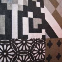 Kissenhülle - Kissenbezug - Patchwork - geometrische Muster - oliv / beige - 40 x 40 cm - Unikat Bild 7
