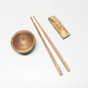 Sushi Essstäbchen 23 cm, Set wählbar, Chopsticks, handgefertigt aus Olivenholz Bild 2