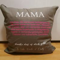 personalisierter Kissenbezug MAMA 40*40 Geschenk zum Muttertag / Geburtstag Bild 1