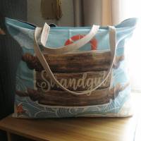 Shopper Bag XL /  Stofftasche / Strandtasche / der ideale Alltagsbegleiter im maritimen Style - " Strandgut " Bild 4