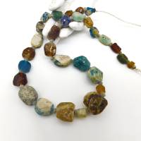 römisches Glas - antike Perlen, XL Glas Fragmente aus Afghanistan - bis 19mm - blau braun - Nuggets - rustikale Römer Bild 1