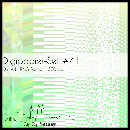 Digipapier Set #41 (gelb & grün) abstrakte und geometrische Formen zum ausdrucken, plotten, scrappen, basteln und mehr