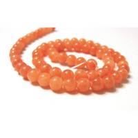 Jade 6 mm Perlen rund Orange Mashan Jade Edelstein Strang, Kettenstrang Bild 1